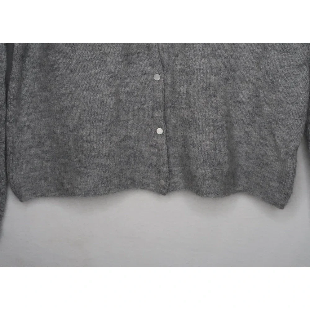 Sezane Gaspard Cardigan Gris Chine Light Gray Sweater M Luxe Quiet Luxury NWT